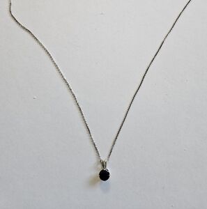 925 sterling silver black cubic zirconia stud necklace, 18". EUC.